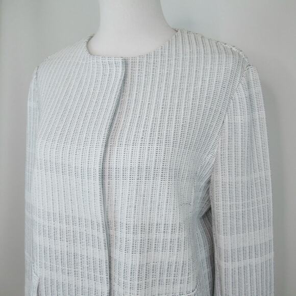 AMINA RUBINACCI x DAVIDE CENCI Light Blue Linen Knit Jacket Blazer Size 48 US 12 - Picture 3 of 12